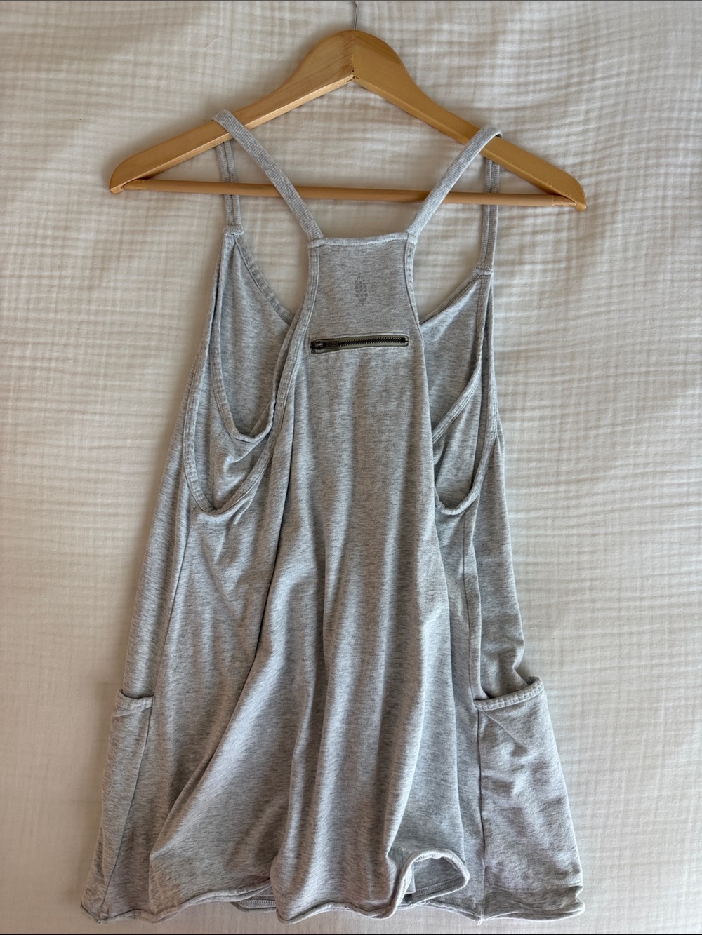Free People Light Gray Mini Dress with Pockets - Picture 4 of 5